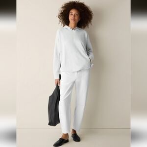 Eileen Fisher Heathered Fleece Hooded Long TopBoxy Fit, Long Length- XXS